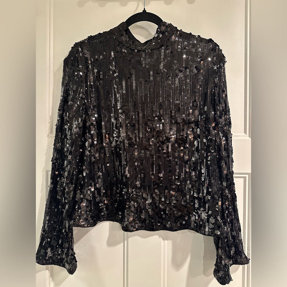 H&M Sequin Black Women's Top